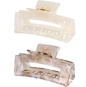 lot 14375 image: Textention Cellulose Acetate Hair Claw Clips 4.1 Inch Tortoise Shell 2 Pack