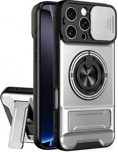 lot 14377 image: Dssairo MagSafe Phone Case for iPhone 16 Pro Magnetic Stand Camera Cover Silver