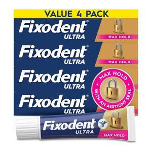 lot 14404 image: Fixodent Denture Adhesive Cream 2.2 oz 4-Pack Ultra Max Hold