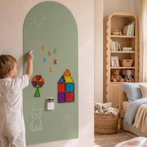 lot 14408 image: ZICOTO Magnetic Chalkboard Wall Board for Kids 40x18 Inch Arched