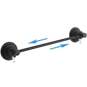 lot 17617 image: Sneatup Suction Cup Extendable Towel Bar 17-29 In Stainless Steel Matte Black