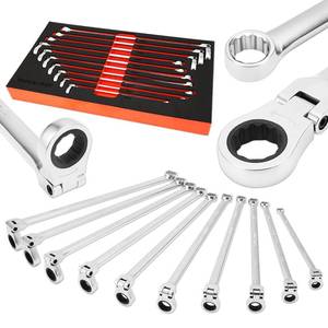 lot 17618 image: Pride&Craft 10-Piece Extra Long Metric Ratcheting Wrench Set