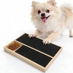 lot 17625 image: PETtongfu Dog Nail Scratch Pad Solid Wood With Treat Box Black