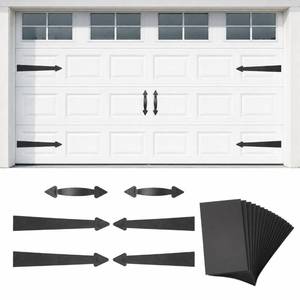 lot 17639 image: LIHAO Magnetic Garage Door Faux Window Decor Kit 22-Piece Black