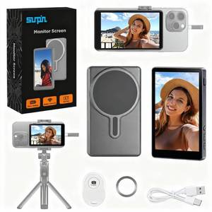 lot 18454 image: SUNPIN 4-Inch Wireless Selfie Monitor Screen For iPhone & Android Gray
