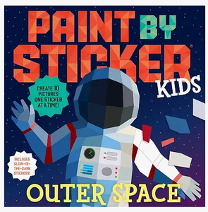 lot 8381 image: Paint by Sticker Kids Outer Space Activity Book with Glow-in-the-Dark Stickers