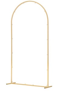 lot 1316 image: Gold Powder-Coated Metal Arch Backdrop Stand Frame Kit with Curved Tubes
