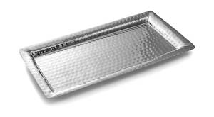 lot 1351 image: Monarch Abode Decorative Metal Tray 12-Inch Hand Hammered Nickel Finish