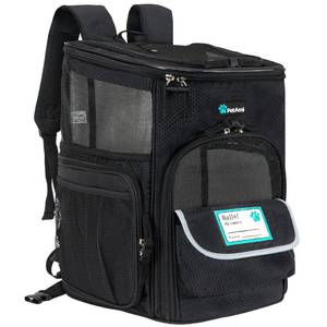 lot 1370 image: PetAmi Dog Backpack Carrier Cat Bag Up To 18 Lbs Black
