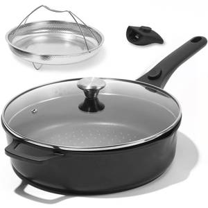lot 1372 image: ESLITE LIFE Nonstick Always Pan 11 Inch 4.5 Qt with Lid Black Granite