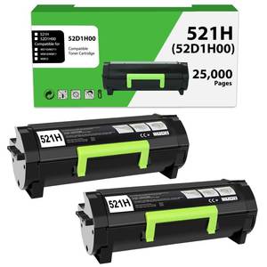 lot 1376 image: Weynuony Toner Cartridge Black High Yield 2 Pack 521H 52D1H00  Retail $139.99