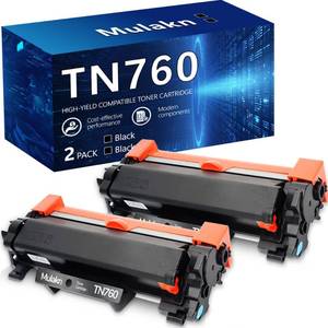 lot 1392 image: Mulakn Black Toner Cartridge Brother TN760 TN730 2-Pack High Yield