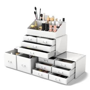lot 1400 image: READAEER Makeup Cosmetic Organizer Storage Case 12 Drawers White