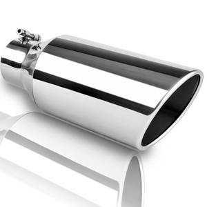 lot 1412 image: MuRealy Stainless Steel Exhaust Tip 3 Inlet 5 Outlet 12 Length Bolt-On