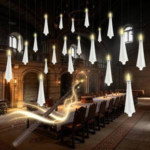 lot 1422 image: Xavnero 12 Pcs Halloween Ghost Flameless LED Floating Candles with Wand Remote