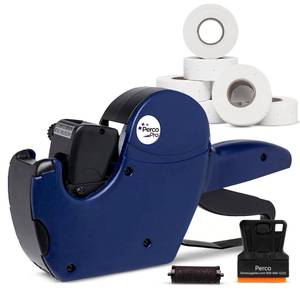 lot 1437 image: Perco Pro 2-Line Date Gun Labeler Kit 16 Digit 10,500 White Labels  Retail $2747.50