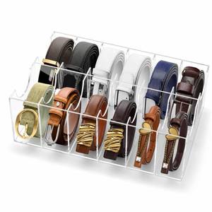 lot 1449 image: ZENFUN Acrylic Belt Organizer 12 Compartments Clear