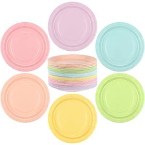 lot 1450 image: Breroa Pastel Paper Plates 7 Inch 144 Pcs