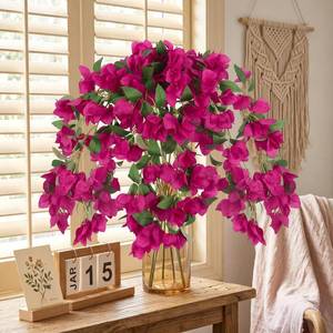 lot 1454 image: YIFYBY Magenta Bougainvillea Artificial Flowers 33 Inch Stems 6 Pack