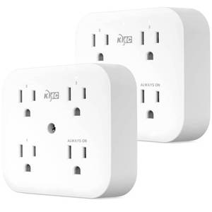 lot 2061 image: KMC Smart Tap Mini Wi-Fi Wall Plug Adapter 4-Outlet 2-Pack