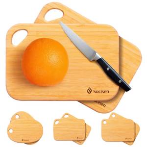 lot 2116 image: Socisen Mini Bamboo Wood Cutting Board 8.6 x 6 2 Pack