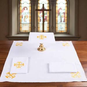 lot 2127 image: TALPGOD 4 Pack Catholic Altar Linen Set Poly Cotton Pall Corporal Purificator