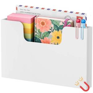 lot 2128 image: Marbrasse Magnetic Wall File Holder Organizer, 6.3 x 9.6 x 1.06 Inch