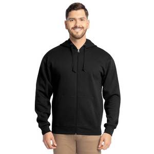 lot 2143 image: Fruit of the Loom Mens EverSoft Full Zip Fleece Hoodie Black X-Large