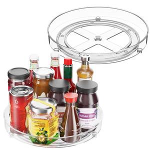 lot 2152 image: Optish 2 Pack 9.5 Inch Lazy Susan Turntable Organizer for Cabinet