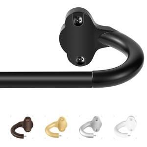 lot 2155 image: TVWOO Wrap Around Curtain Rod 58 Inch Adjustable 28-60 Inch Matte Black