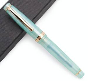 lot 2161 image: Jinhao Fountain Pen 82 F Nib 0.5mm Gold Clip Lake Baikal Blue