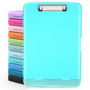 lot 2163 image: Sooez Clipboard with Storage 8.5x11 Heavy Duty Plastic with Pen Holder