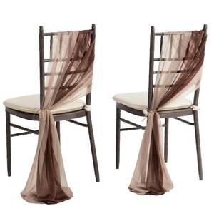 lot 2165 image: Lings Moment Chair Sashes Wedding Aisle Decorations Cappuccino Brown 16 Pcs