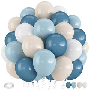 lot 2191 image: Froova Latex Balloons 12 Inch 60 Pcs Dusty Blue Sand White Assorted