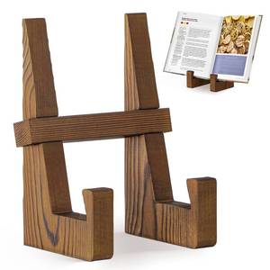 lot 2209 image: ANBOXIT Wooden Cookbook Holder Stand, 8.66 in Backrest