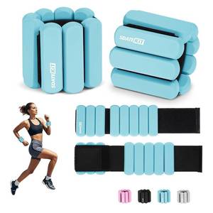 lot 2218 image: SDATEKIT Wrist and Ankle Weights Set of 2 (1lb Each) Silicone Blue