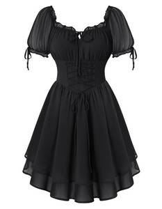 lot 2238 image: Scarlet Darkness Womens Renaissance Mini Dress Short Sleeve Costume Black M