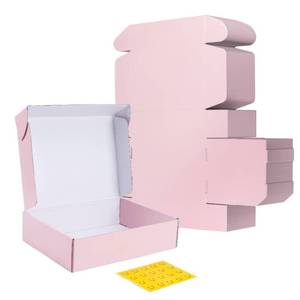 lot 5447 image: RLAVBL Shipping Boxes 12x9x4 Set of 20 Pink Corrugated Cardboard Boxes