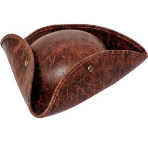 lot 6200 image: Collect Present Pirate Tricorn Hat Distressed Brown Faux Leather Adult