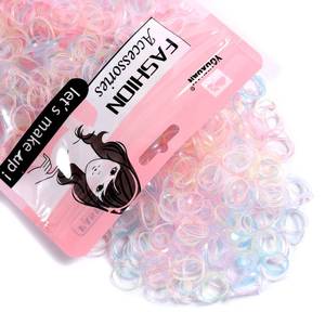 lot 6205 image: Youxuan Mini Hair Elastics Transparent Rubber Bands 1000 Pcs Multi Color
