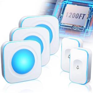 lot 6234 image: FUHONGRUI Wireless Doorbell Flashing Light 2 Buttons 3 Receivers 36 Ringtones
