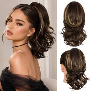 lot 6238 image: ZQIAN BEAUTY 14 Inch Wavy Claw Clip Ponytail Extension