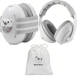 lot 6271 image: BOENFU Baby Noise Reduction Ear Muffs 25 dB Headphones White