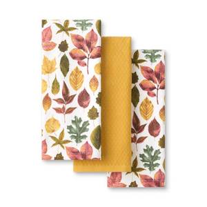lot 6275 image: Martha Stewart Autumn Harvest Kitchen Towel 3-Pack Set 100% Cotton 16x28