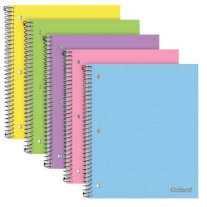 lot 6279 image: Oxford 1 Subject Spiral Notebook 9x11 College Ruled 100 Sheets 5 Pack 1009291