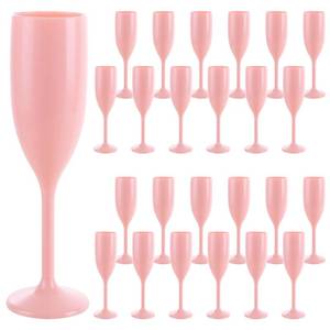 lot 7788 image: GBACHOOSE Plastic Champagne Flutes 24 Pcs 5 oz Pink