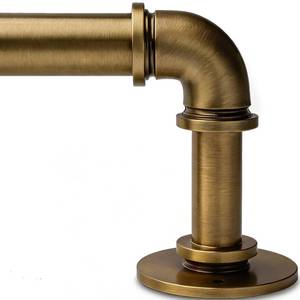 lot 7801 image: World Rods Aged Brass Curtain Rod 1 Inch Adjustable 18 to 88 Inch
