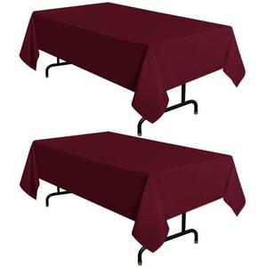 lot 7807 image: Sancua 2 Pack Burgundy Tablecloths 60x102 Inch for 6 Ft Rectangle Tables
