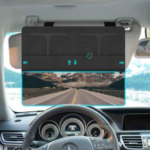 lot 7808 image: NAZZO Polarized Car Visor Extender with Removable Magnetic Lens, Black