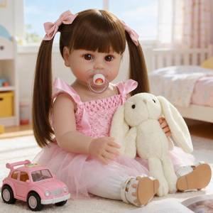 lot 7811 image: SCOM Reborn Baby Doll Girl 20 Inch Lifelike Newborn with Clothing Set